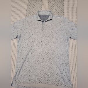 johnnie-O Men's Sky Blue and White Patterned Polo